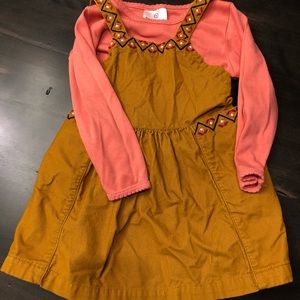 Hanna Andersson corduroy jumper and shirt set